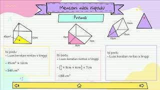 64 Isipadu Pepejal Geometri 3D Prisma dan Piramid [upl. by Adirf]