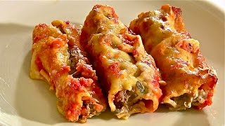 Cannelloni mit Rinderhack FüllungCannelloni mit HackfleischTomatensauce und Bechamelsauce [upl. by Etteiluj445]