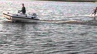 worldrecord wakeboarden with 6 hp with small rib with turboswing [upl. by Olgnaed]