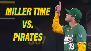 Mason Miller strikes out side in save vs Pirates  43024  Oakland As highlights [upl. by Stacia]