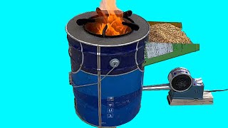 Diy cement ideas making a wood stove  wood stove rice husk stove [upl. by Etheline]