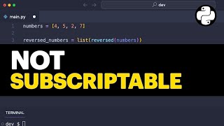 object is not subscriptable Why it happened and how to fix it [upl. by Hamal]