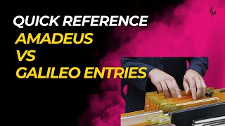 AMADEUS VERSUS GALILEO CRYPTIC ENTRIES  QUICK REFERENCE GUIDE  AMADEUS VS GALILEO  1A VS 1G [upl. by Skipp]