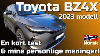 Nybil Test 2023 Toyota BZ4X  Elbil  EV  Norsk versjon  Bildilla  Bilnyheter [upl. by Yaf362]