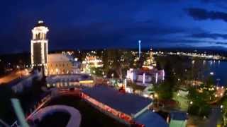 Cyclone Wooden Roller Coaster POV at Night over Lakeside Amusement Park [upl. by Chem]