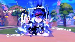 Evolving and showcasing my shiny crimson demon ninja in Anime defenders [upl. by Nela635]