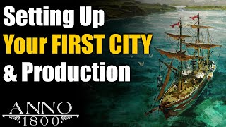 Anno 1800 Ultimate Guide Setting Up Your FIRST CITY amp Production [upl. by Seira]