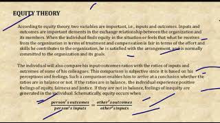 Equity Theory  Theory of Motivation  Motivation [upl. by Atwahs]