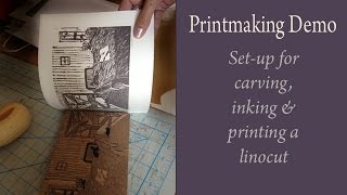 How to make a Linocut Print for Beginners  Relief Printmaking Set Up Tips [upl. by Octavie652]