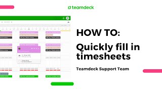 HOW TO quickly fill in timesheets  Teamdeck Support [upl. by Damick343]