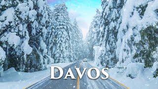 Davos Switzerland 4K  First Snowfall in the Swiss Alps  Winter Wonderland  Travel Vlog 4K Video [upl. by Corene]