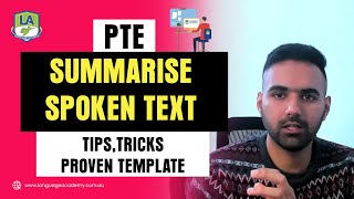 PTE Listening Summarise Spoken Text Template  Tips Tricks amp Strategies  Language Academy [upl. by Llerihs2]