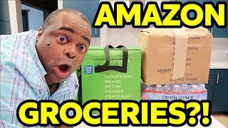 SERIOUSLY GROCERIES FROM AMAZON Trying Amazon Fresh [upl. by Adahs920]