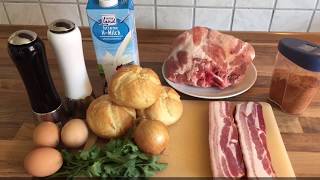 001  Oberpfälzer Schweinebraten in Biersoße mit Semmelknödel und Kraut [upl. by Lawford]