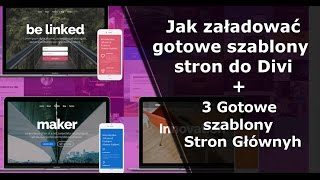 Jak Załadować Gotowe Szabony Stron Do Divi  3 Gotowe Szablony Stron Głównych [upl. by Aiz]