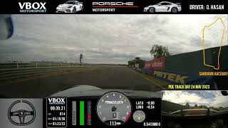 43VER the Porsche 718 GT4RS first time at Sandown International Raceway with VBox telemetry overlay [upl. by Adnerad]