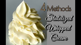 Stabilized Whipped Cream Easy Recipes  4 Methods  Whipped Cream Frosting [upl. by Neras]