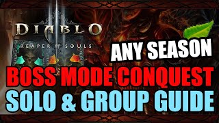 Diablo 3  How to Finish Boss Mode Conquest Fast SoloGroup [upl. by Enneicul]