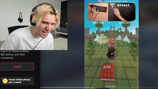 xQc Reacts to Minecraft Drag Clicking [upl. by Fleeman]