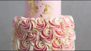 How To Make Two Tier Pink Rosette Cake Rosies Dessert Spot [upl. by Trout]