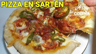 PIZZA en SARTÉN con orilla de queso SIN LEVADURA SIN HORNO Shorts [upl. by Bluhm903]