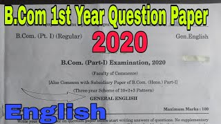 General English 2020 Exam Paper bcom 1st year 2020 paper  General English Regular [upl. by Cimah]