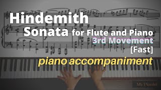 Hindemith  Sonata for Flute and Piano 3rd Mov Piano Accompaniment Fast [upl. by Gray495]