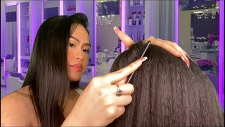 ASMR 1 HR Scalp Scratching Massage  Hair Play  Hair Salon Roleplay soft gum chewingrelaxed afro [upl. by Anilehcim835]