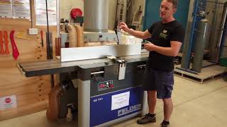 Damion Fauser reviews the Felder AD941 planer thicknesser [upl. by Enywtna213]