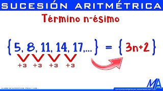 Término n ésimo Sucesión o Progresión Aritmética [upl. by Henden]