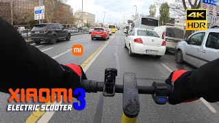 Xiaomi Mi Electric Scooter 3  Istanbul Ride Environment Sound Only 4K [upl. by Nydnarb]