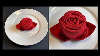 DIY How to Fold a Cloth Napkin Into a Rose Shape MadebyFate 545 [upl. by Amedeo]