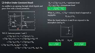 ORIFICES and WEIRS STEADY FLOW [upl. by Flossy]