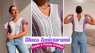 BLUSA FÁCIL PARA INICIANTES  PAP CROCHÊ  Meio ponto alto crochet [upl. by Garvin894]