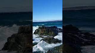 🌊Ocean waves crashing on rocks oceansounds viralvideo shorts shortsfeed waves relax [upl. by Eenaej]