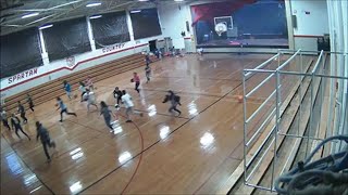 Caught on camera wall at NC school gymnasium destroyed by storm’s microburst [upl. by Nisa83]