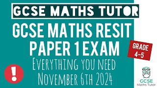 Everything You Need for GCSE Maths Resit Paper 1  6th November 2024  Crossover  Edexcel AQA [upl. by Eninotna]