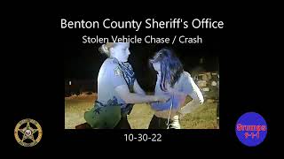 103022 Benton County Sheriffs Office  Stolen Vehicle Chase Enhanced [upl. by Marigolde556]