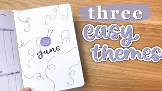 3 easy bullet journal theme ideas  June 2023 themes  June plan with me  bullet journal tutorial [upl. by Loftis]