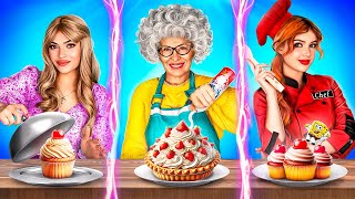 Grandma VS Mom VS Chef Cooking Challenge Kitchen Hacks [upl. by Eiknarf]