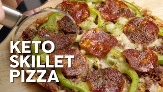 1Min Recipe • How to make keto skillet pizza [upl. by Gunilla]