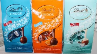 Lindt Lindor Sea Salt Orange amp Coconut Truffles Taste Test amp Review [upl. by Kreiner769]