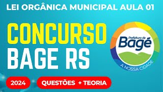 Concurso Municipal Bagé RS Lei Orgânica 2024 Aula 01 [upl. by Einahpats]