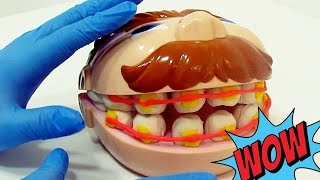 Teatrinho Ed coloca aparelho Play doh doctor dril brincando de dentista [upl. by Elrak40]