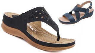 NON SLIPPERY CHEAP amp SOFT FOOTWEAR DESIGN SANDALS SLIPON PUMP BELLY SHOES FOR WOMEN [upl. by Iturk]