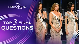 72nd MISS UNIVERSE  Top 3 Final Questions  Miss Universe [upl. by Tullus]