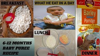 3 Baby foodsWeight gain puree recipe for 612month babysShahzain food chart [upl. by Prady]