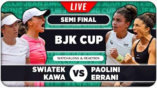 SWIATEK  KAWA vs PAOLINI  ERRANI • Billie Jean King Cup 2024 SF • LIVE Tennis Watchalong Stream [upl. by Nashom]