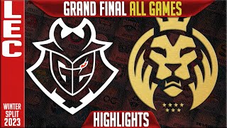 G2 vs MAD Highlights ALL GAMES  LEC Winter 2023 Grand Final  G2 Esports vs MAD Lions [upl. by Jackelyn]