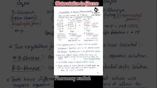 Mutarotation of glucose   Biochemistry pharmacy shorts [upl. by Refinneg826]